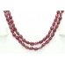 Red Ruby Oval Beads treated Stones NECKLACE 2 lines 255 Carats